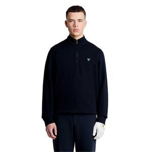 Lyle & Scott Mens Embroidered Logo Half Zip Golf Midlayer / Dark Navy
